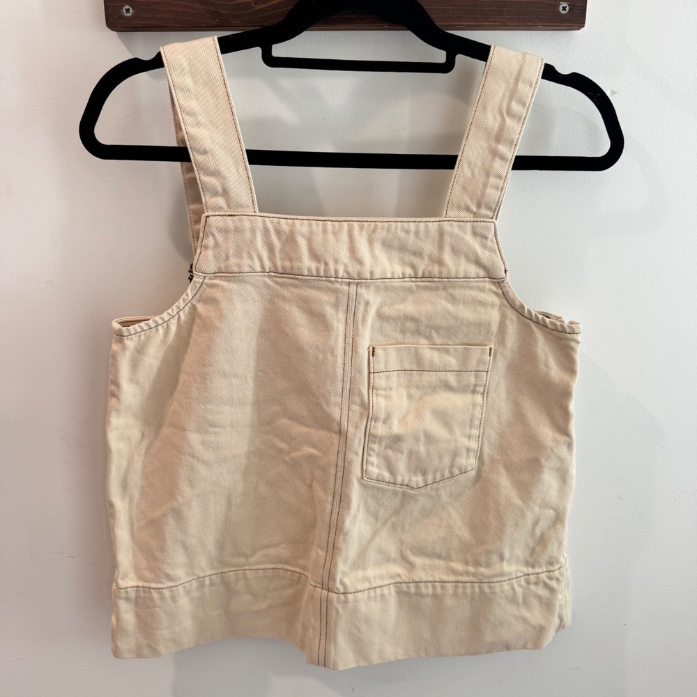 Aligne Meadow Ecru Organic Cotton Denim Pinafore Top Tan Beige Sz US 4 UK 8